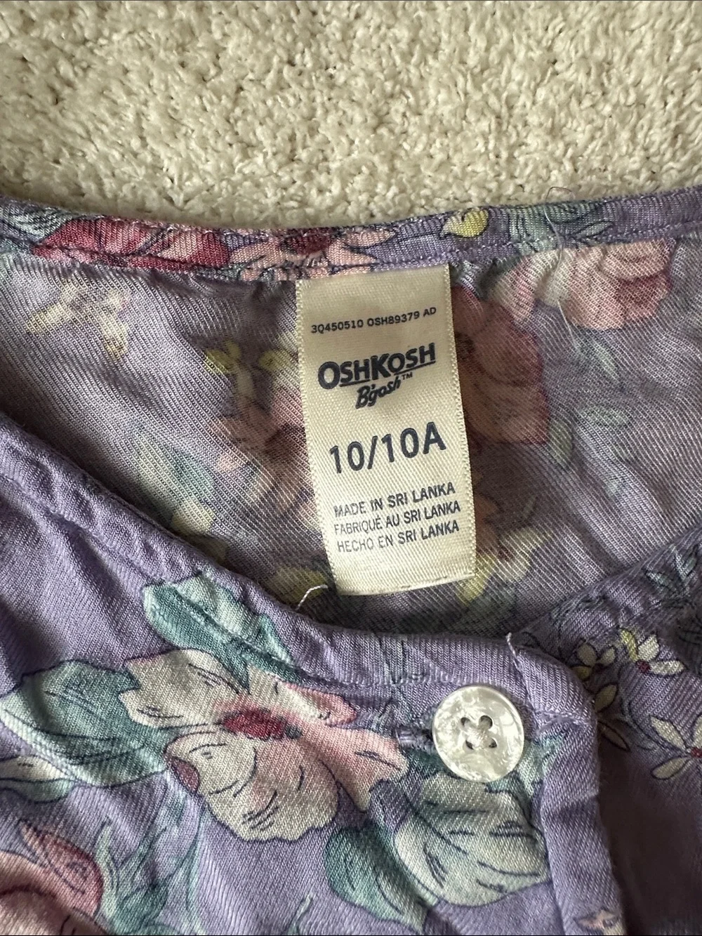 OshKosh B'gosh Lavender Floral Short-Sleeve Cotton Dress